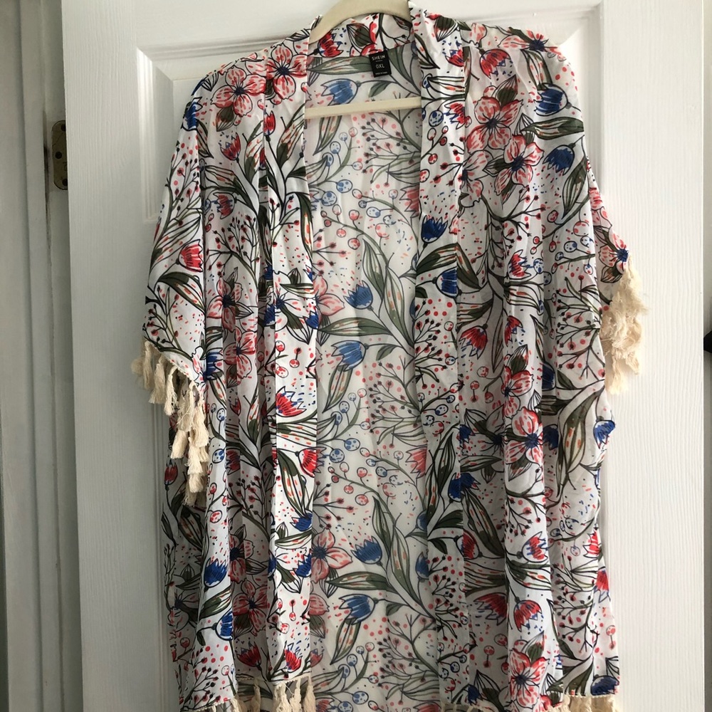 White floral Kimono